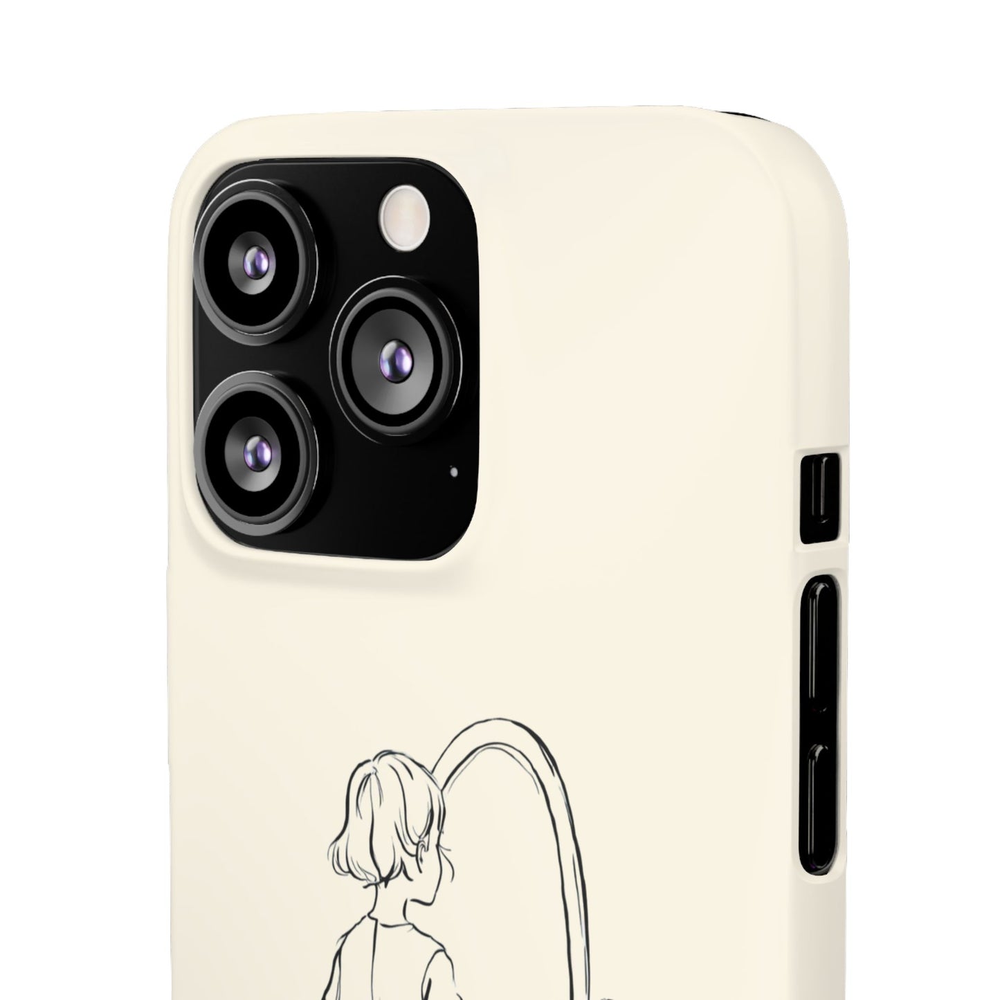 Dreamer's Reflection, Minimalist Line Art Phone Case