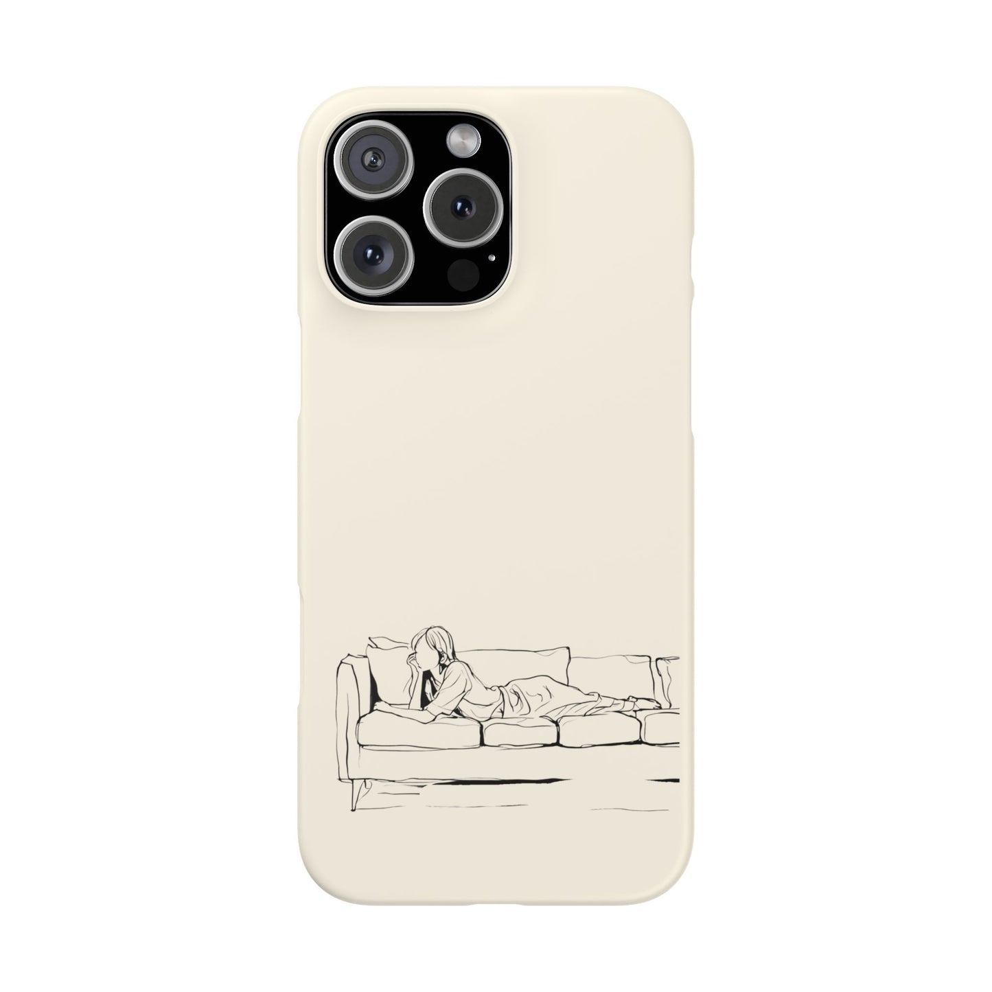 Cozy Sofa Line Art Phone Case, Minimalist & Relaxing Design For iPhone 16 15 Pro 14 12 XR 8 Samsung