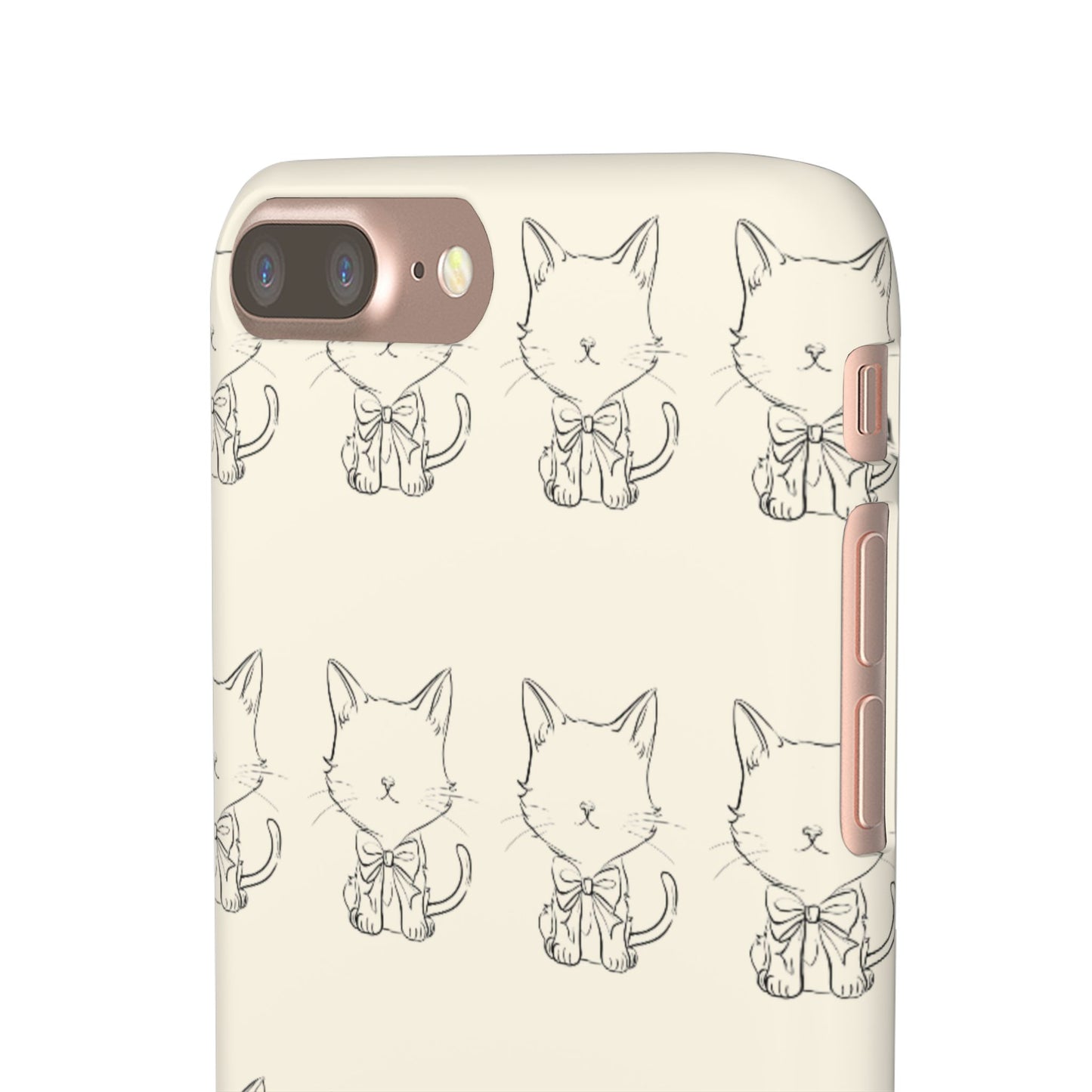 Cute Bow Cat Pattern Phone Case, Cute & Minimalist Design