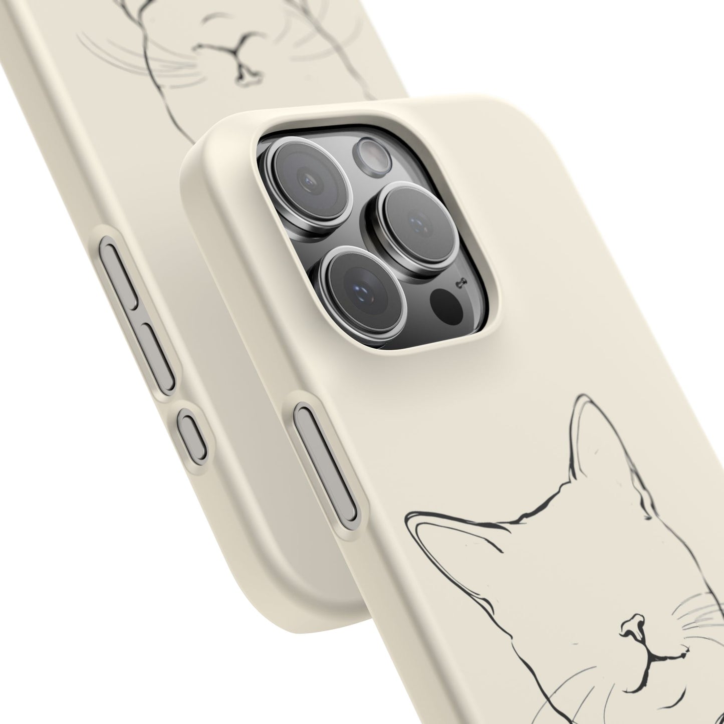 Charming Whiskers, Minimalist Cat Portrait Phone Case