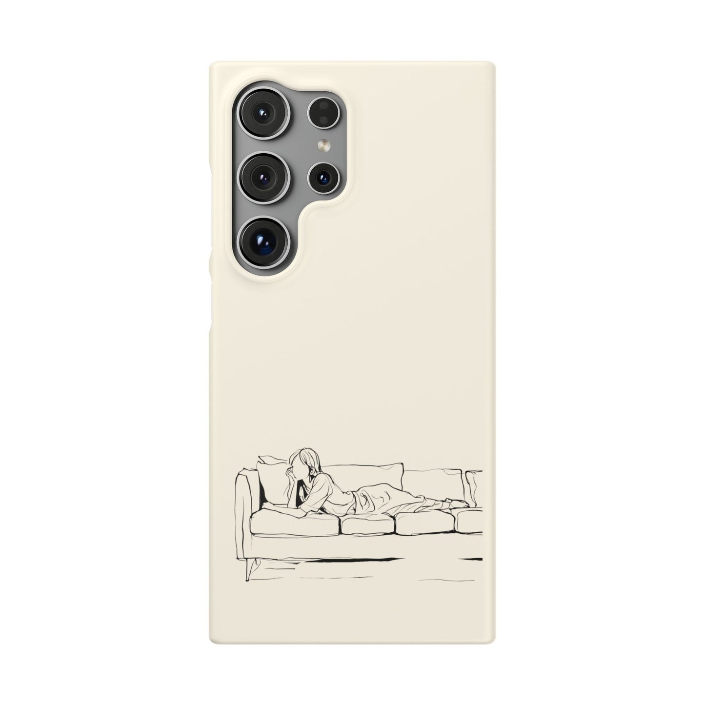 Cozy Sofa Line Art Phone Case, Minimalist & Relaxing Design For iPhone 16 15 Pro 14 12 XR 8 Samsung