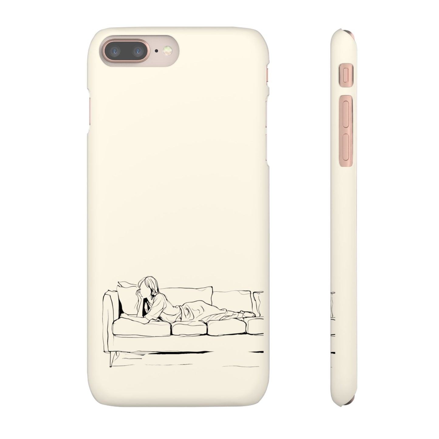 Cozy Sofa Line Art Phone Case, Minimalist & Relaxing Design For iPhone 16 15 Pro 14 12 XR 8 Samsung