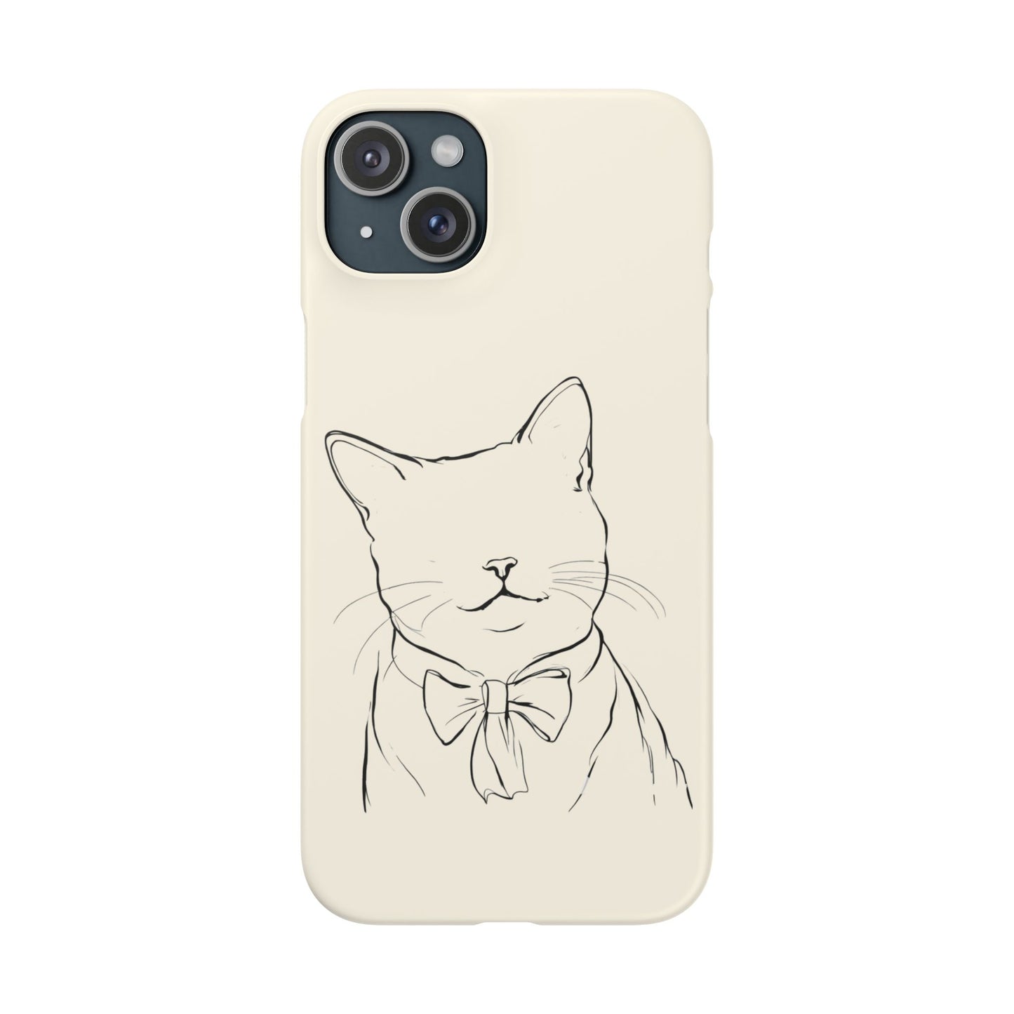 Charming Whiskers, Minimalist Cat Portrait Phone Case