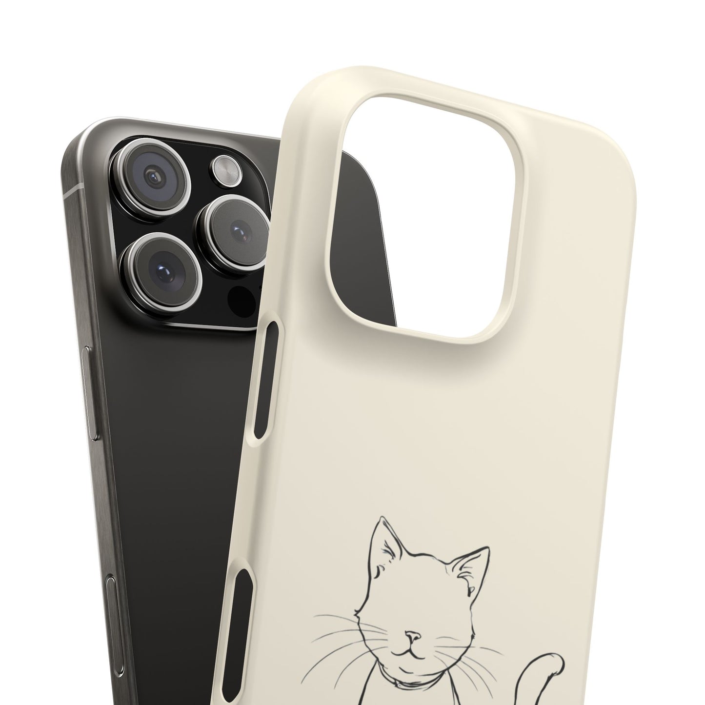 Playful Whiskers Phone Case, Minimalist Cat & Yarn Design