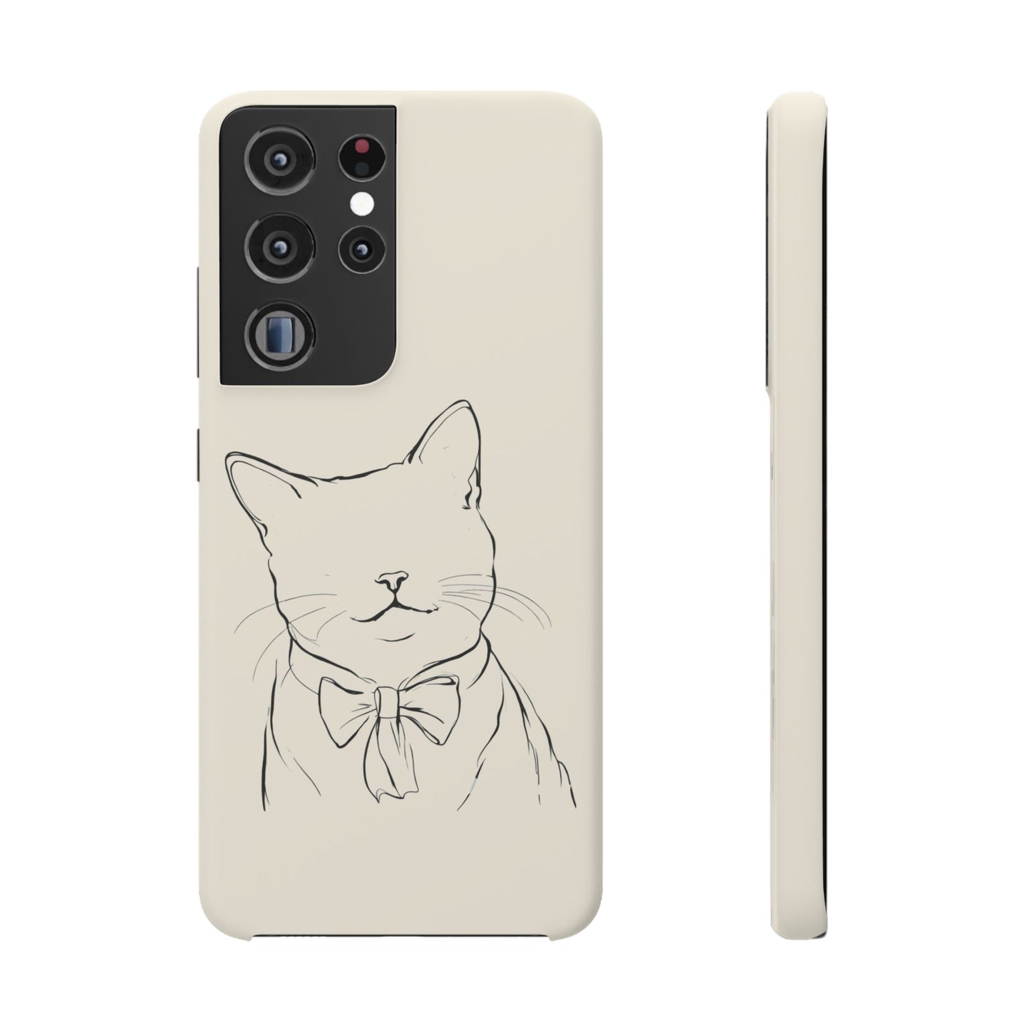 Charming Whiskers, Minimalist Cat Portrait Phone Case