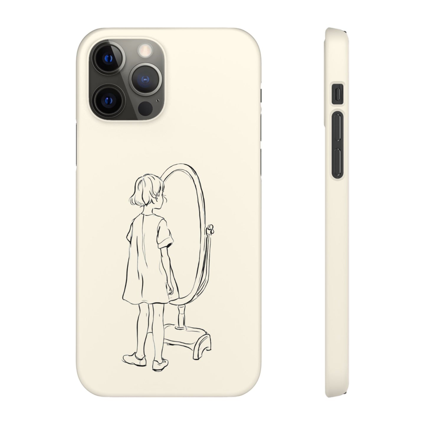 Dreamer's Reflection, Minimalist Line Art Phone Case