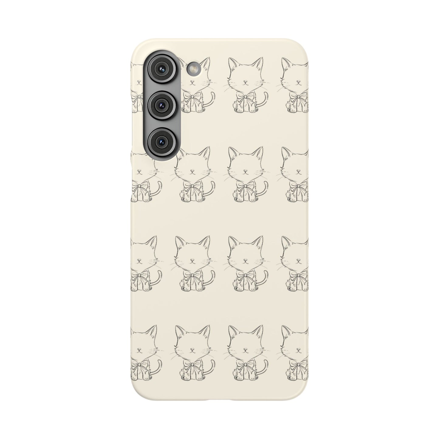 Cute Bow Cat Pattern Phone Case, Cute & Minimalist Design