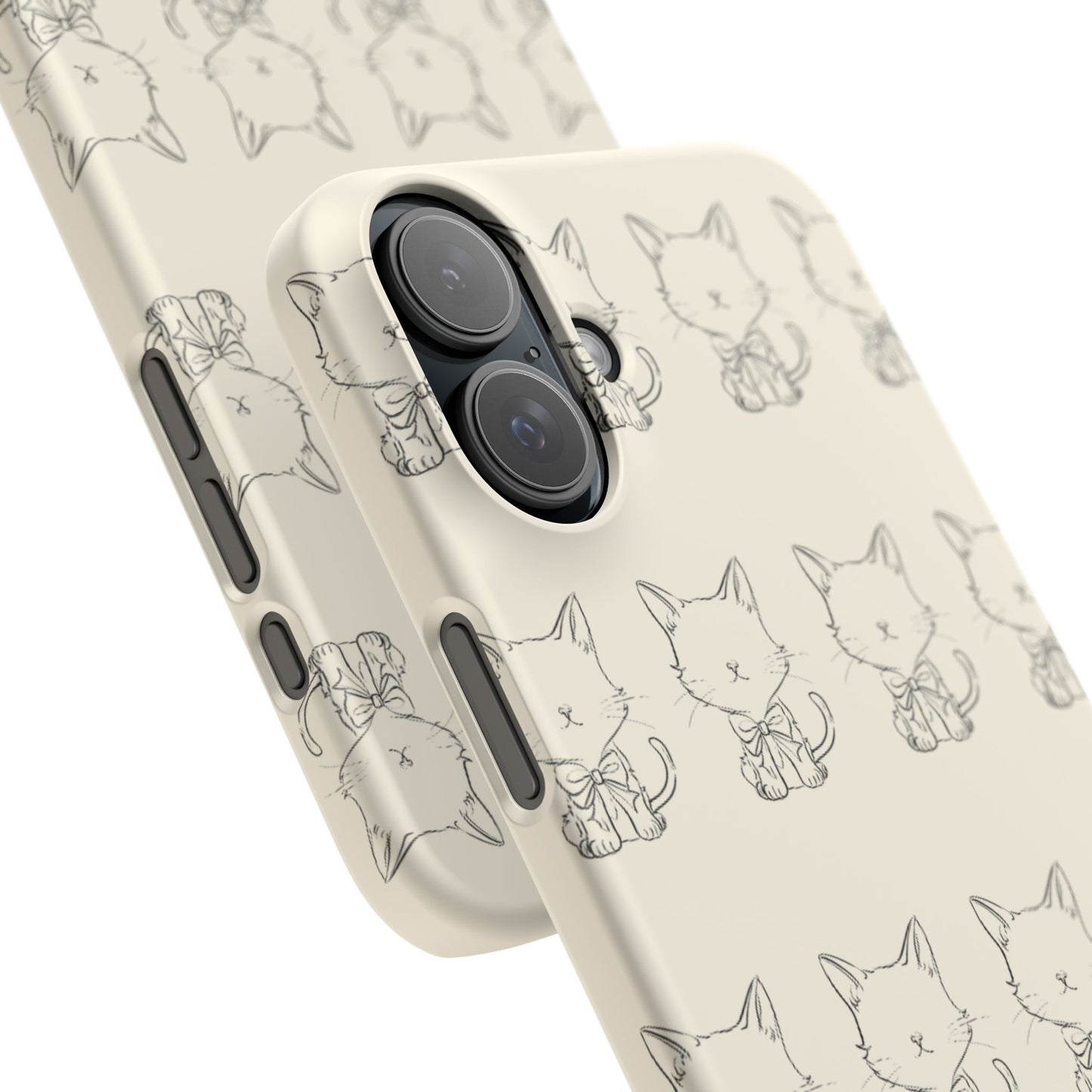 Cute Bow Cat Pattern Phone Case, Cute & Minimalist Design