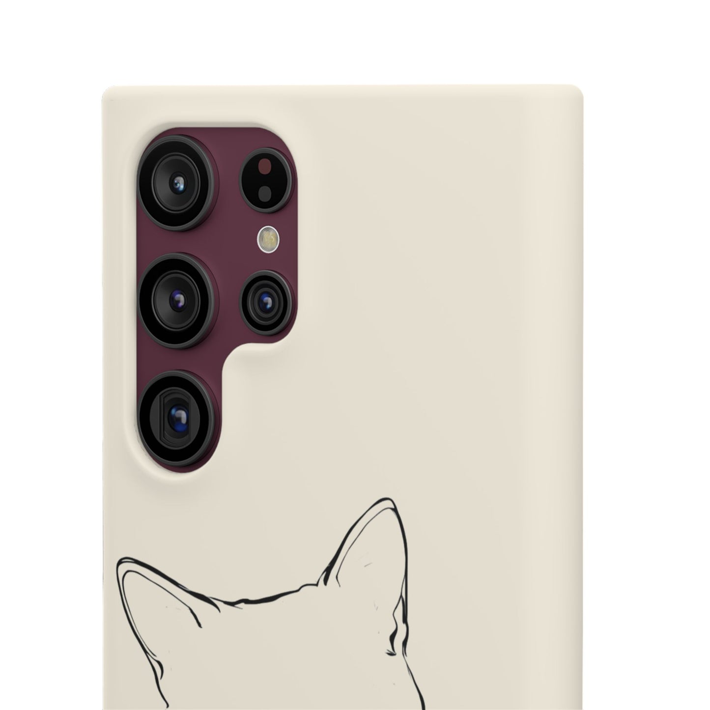 Charming Whiskers, Minimalist Cat Portrait Phone Case