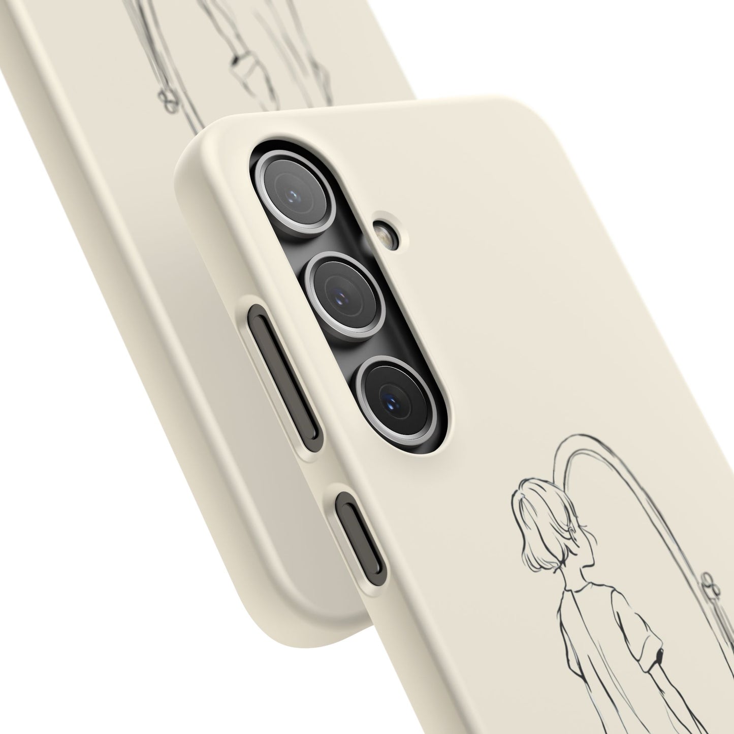 Dreamer's Reflection, Minimalist Line Art Phone Case