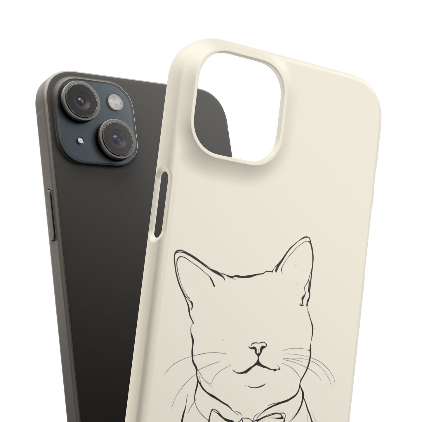 Charming Whiskers, Minimalist Cat Portrait Phone Case