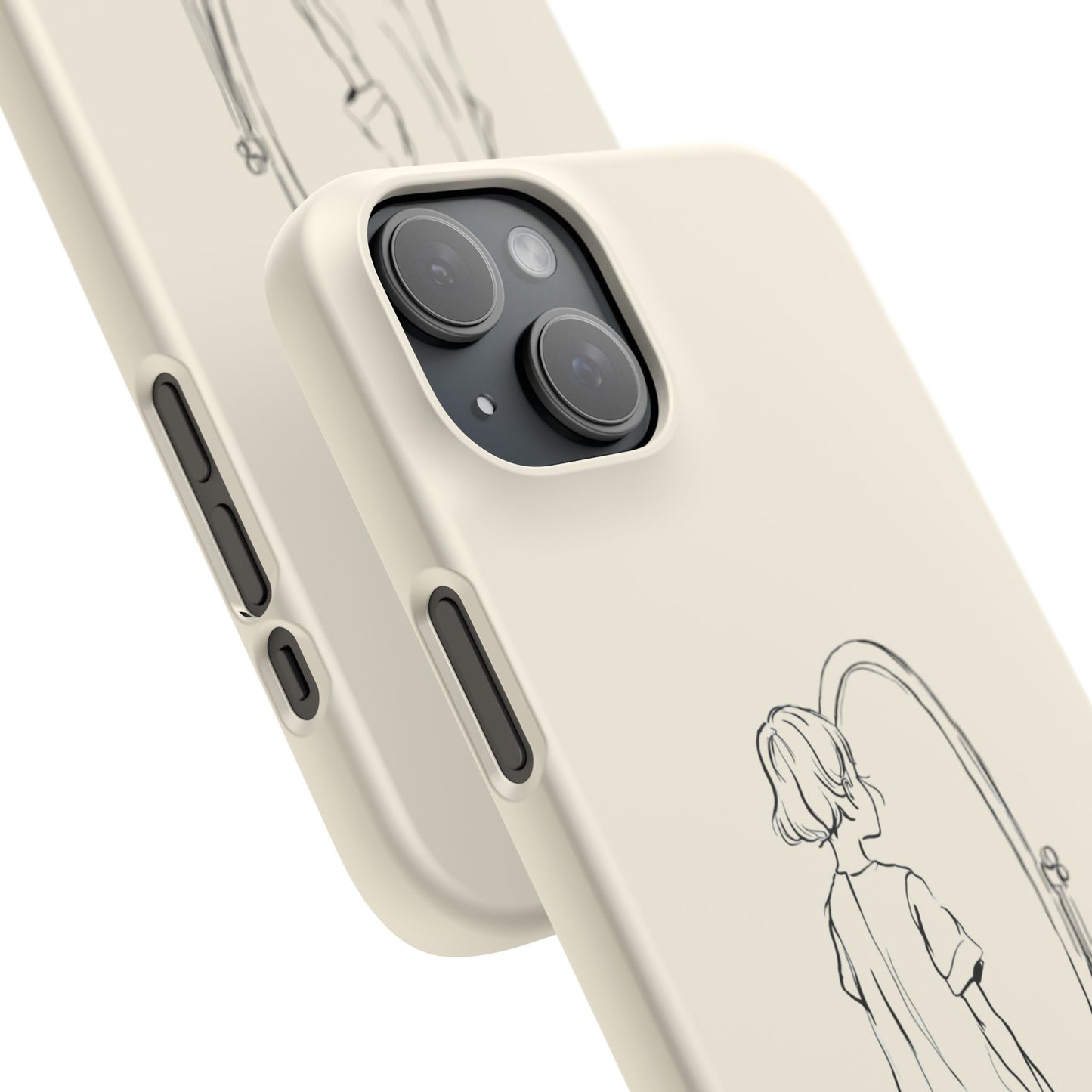 Dreamer's Reflection, Minimalist Line Art Phone Case