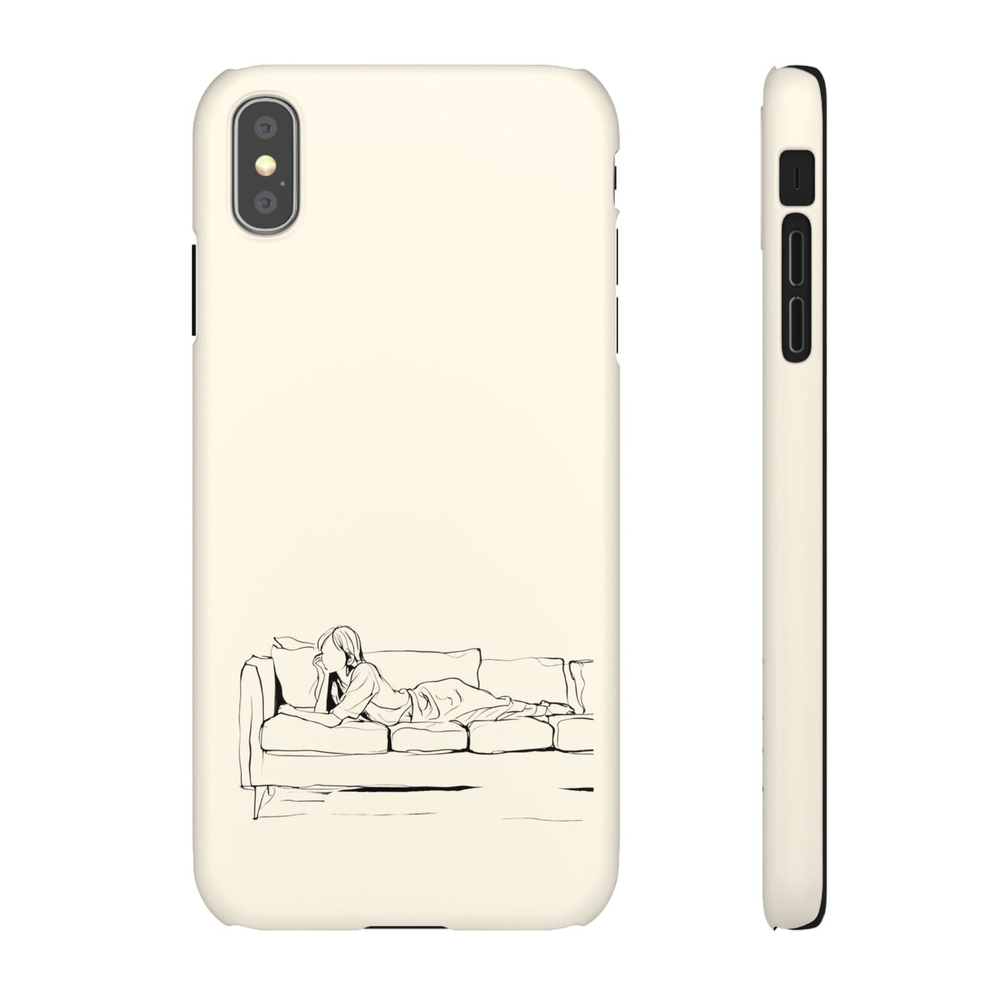 Cozy Sofa Line Art Phone Case, Minimalist & Relaxing Design For iPhone 16 15 Pro 14 12 XR 8 Samsung