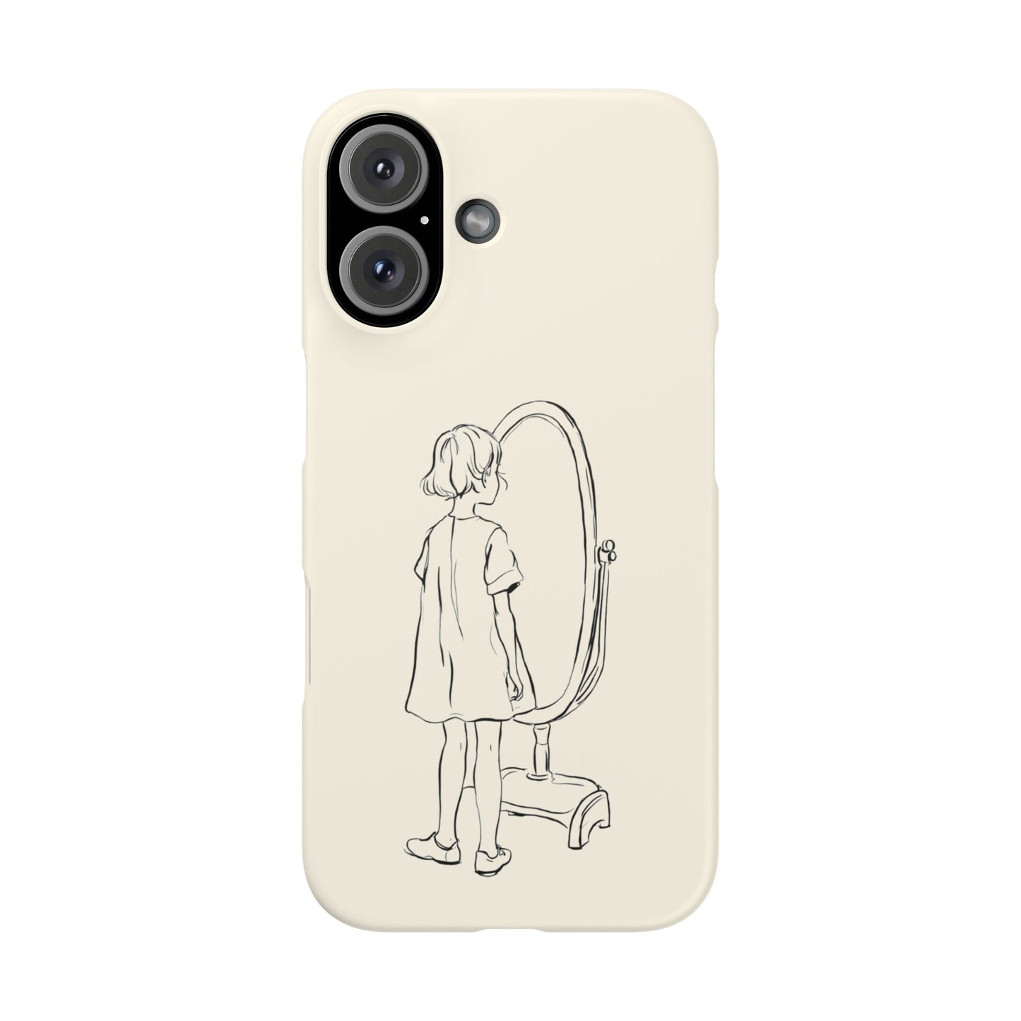 Dreamer's Reflection, Minimalist Line Art Phone Case