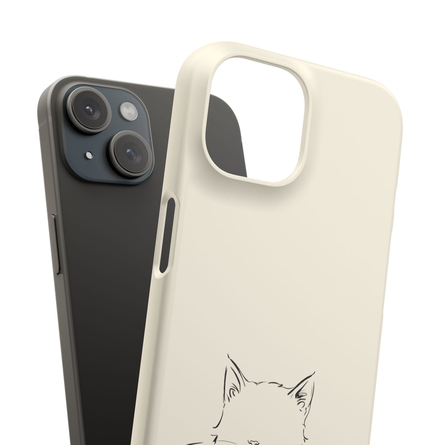 Kitten in a Basket Line Art Phone Case, Adorable & Cozy Design For iPhone 16 15 Pro 14 12 XR 8 Samsung