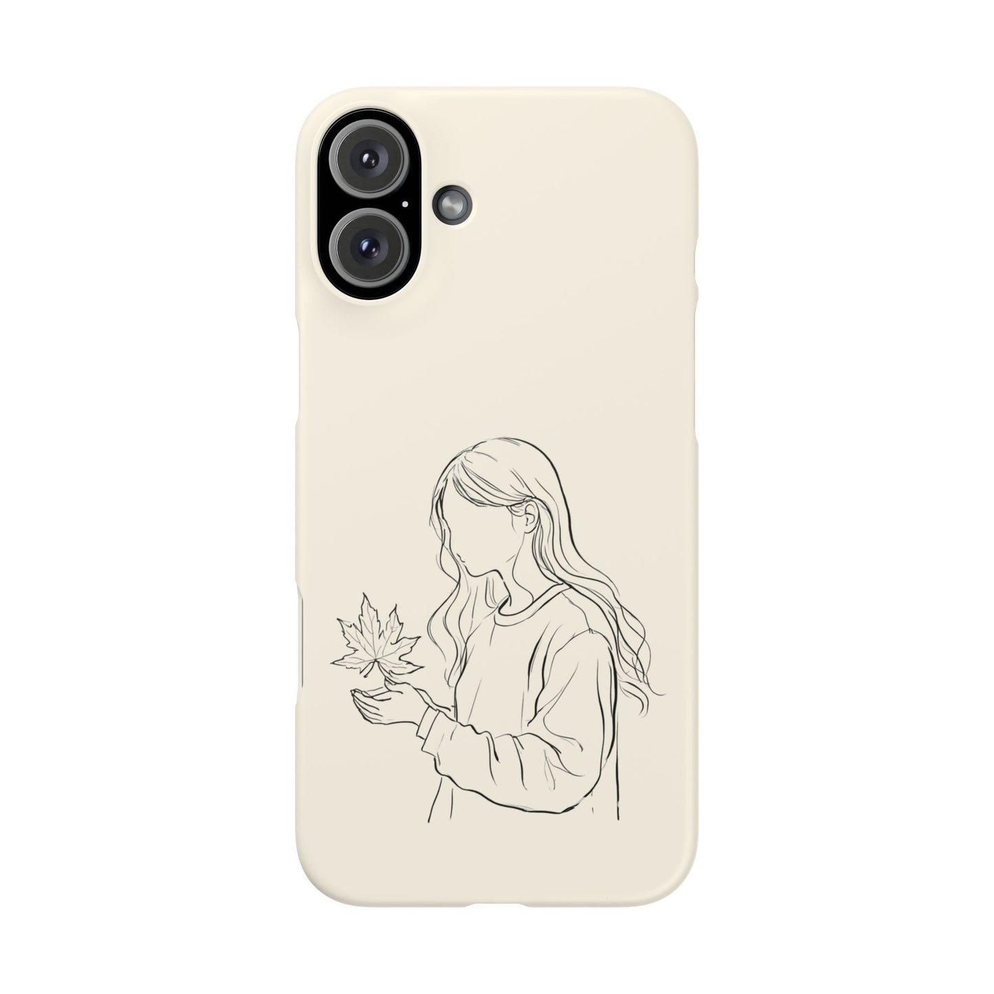 Autumn Whisper, Maple Leaf Girl Phone Case, For iPhone 16 15 Pro 14 12 XR 7 8 Samsung Galaxy