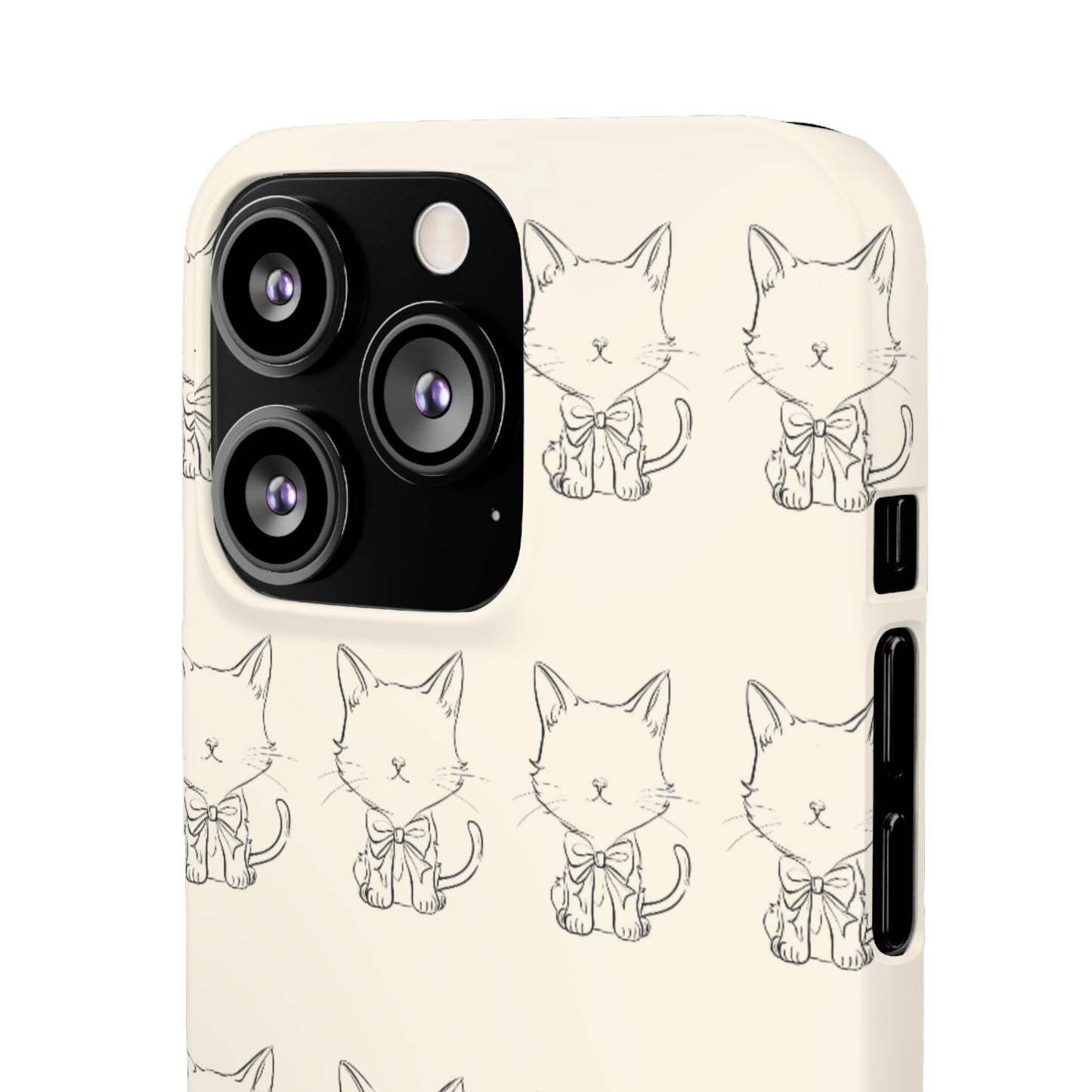 Cute Bow Cat Pattern Phone Case, Cute & Minimalist Design