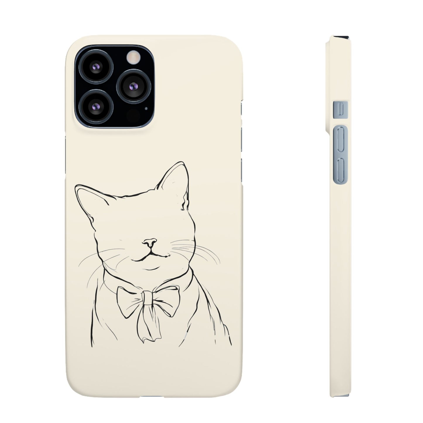 Charming Whiskers, Minimalist Cat Portrait Phone Case