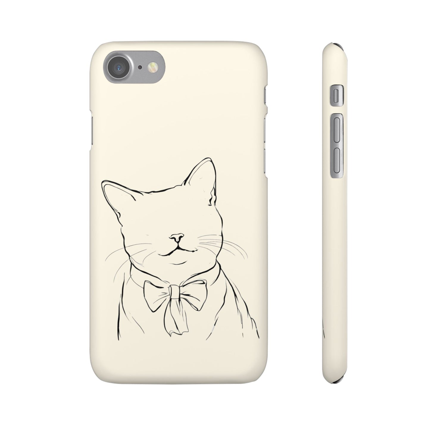 Charming Whiskers, Minimalist Cat Portrait Phone Case