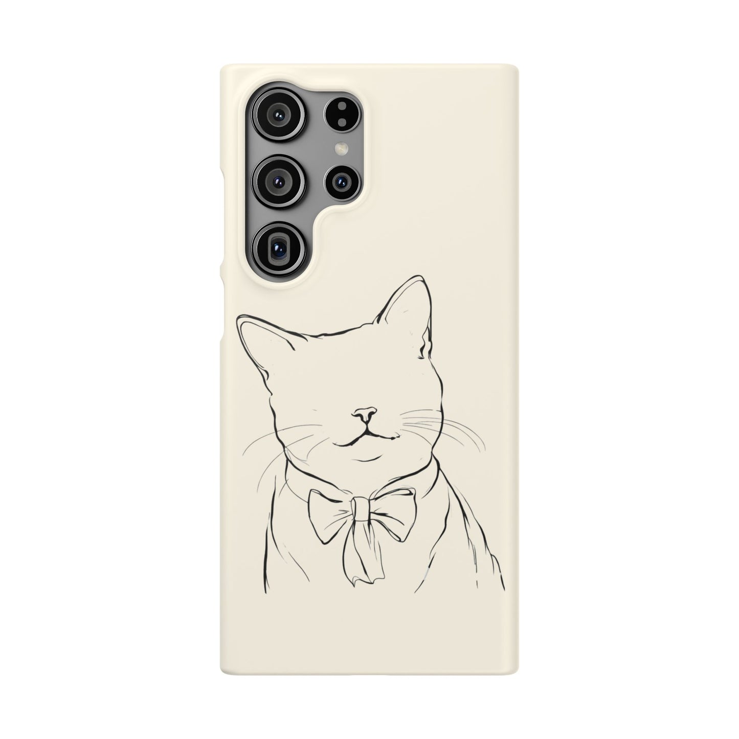 Charming Whiskers, Minimalist Cat Portrait Phone Case