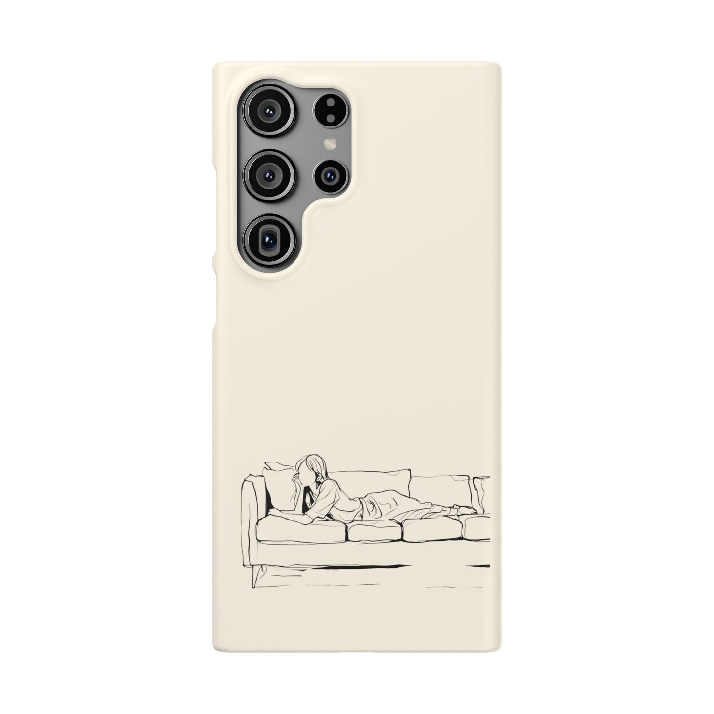 Cozy Sofa Line Art Phone Case, Minimalist & Relaxing Design For iPhone 16 15 Pro 14 12 XR 8 Samsung