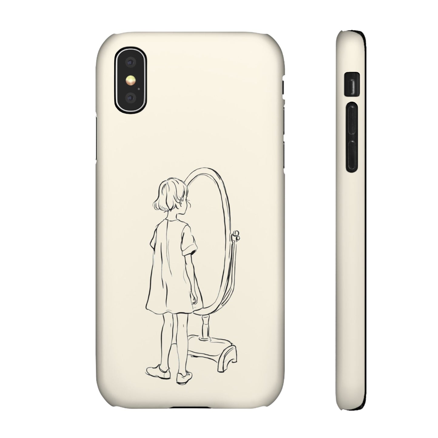 Dreamer's Reflection, Minimalist Line Art Phone Case