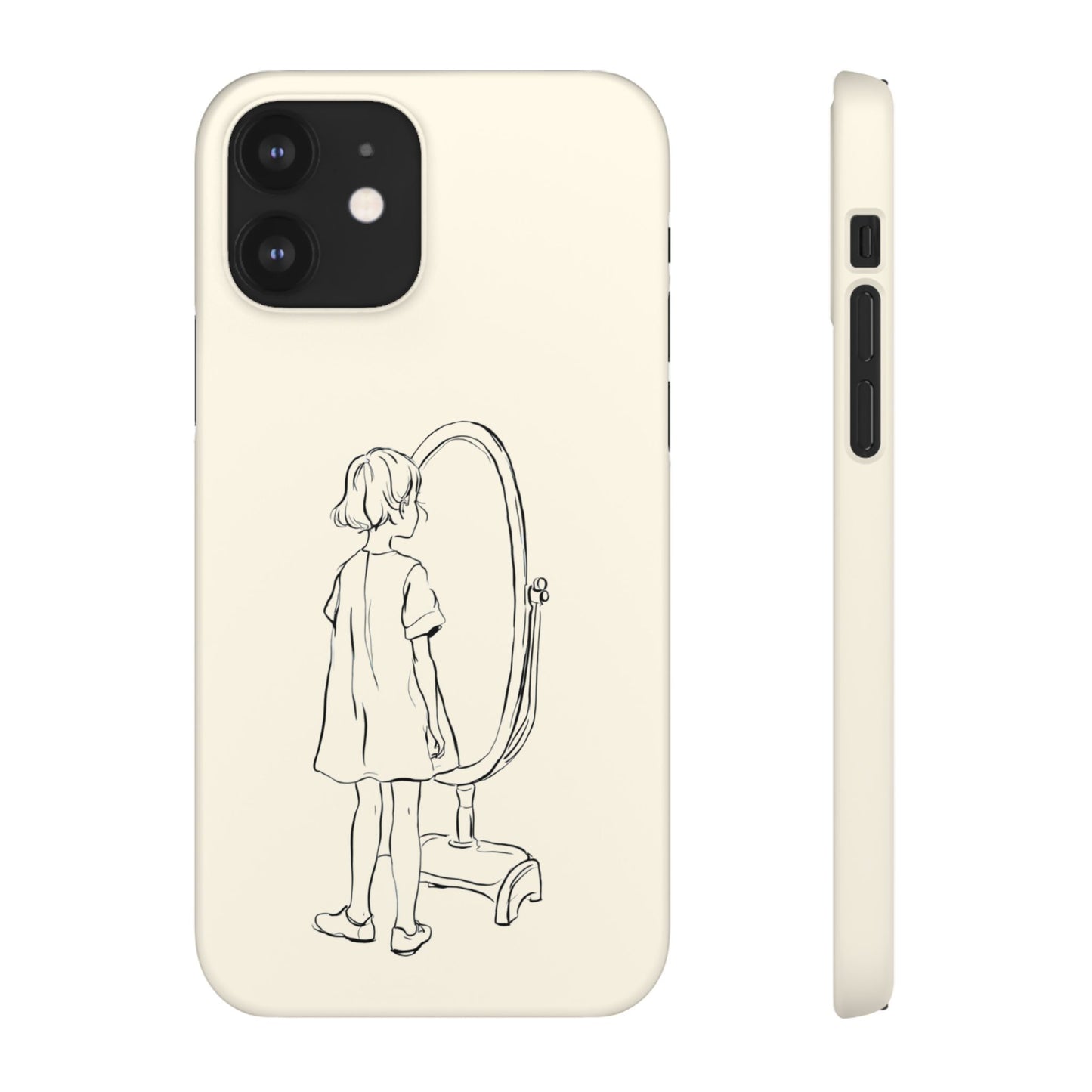 Dreamer's Reflection, Minimalist Line Art Phone Case