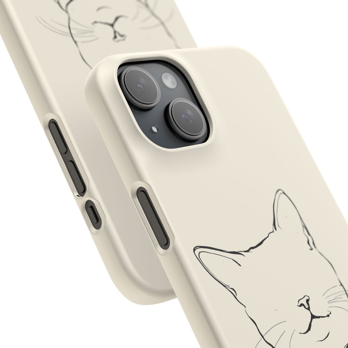 Charming Whiskers, Minimalist Cat Portrait Phone Case