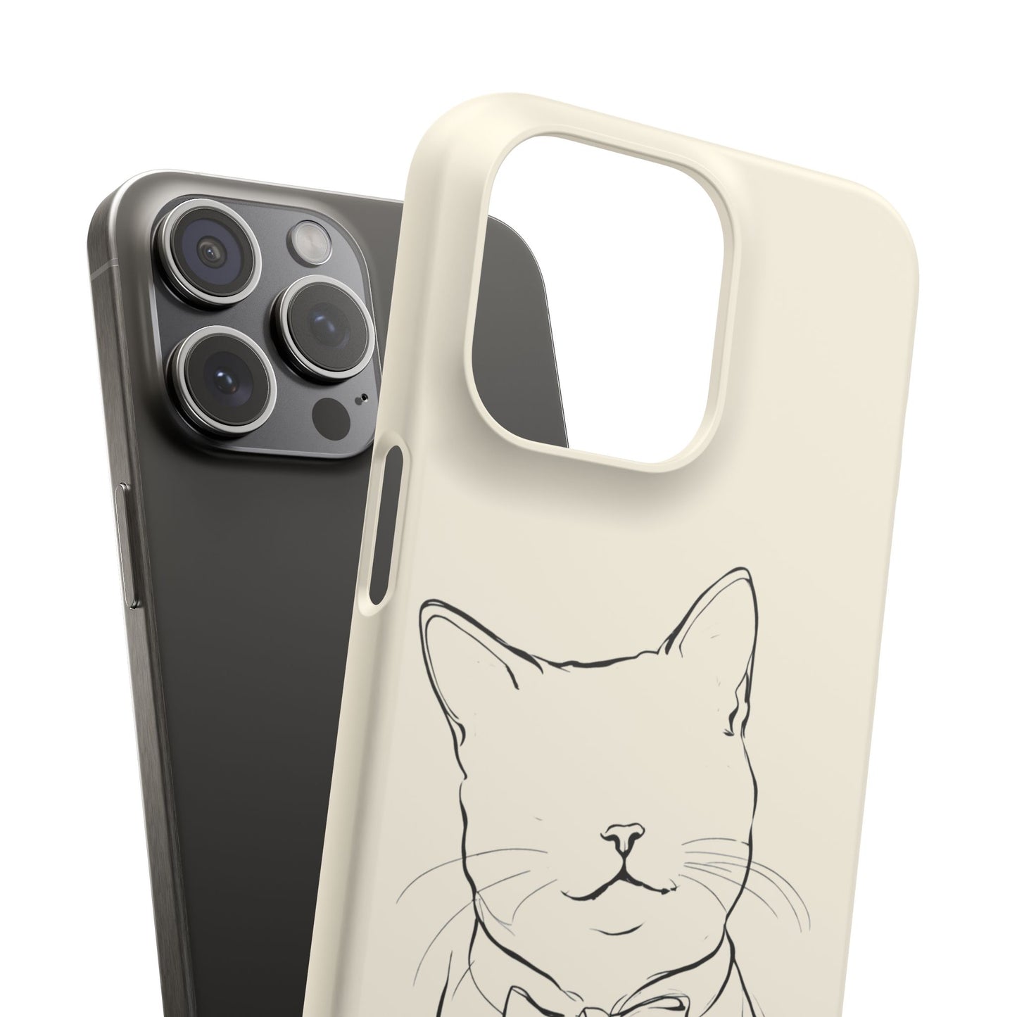 Charming Whiskers, Minimalist Cat Portrait Phone Case