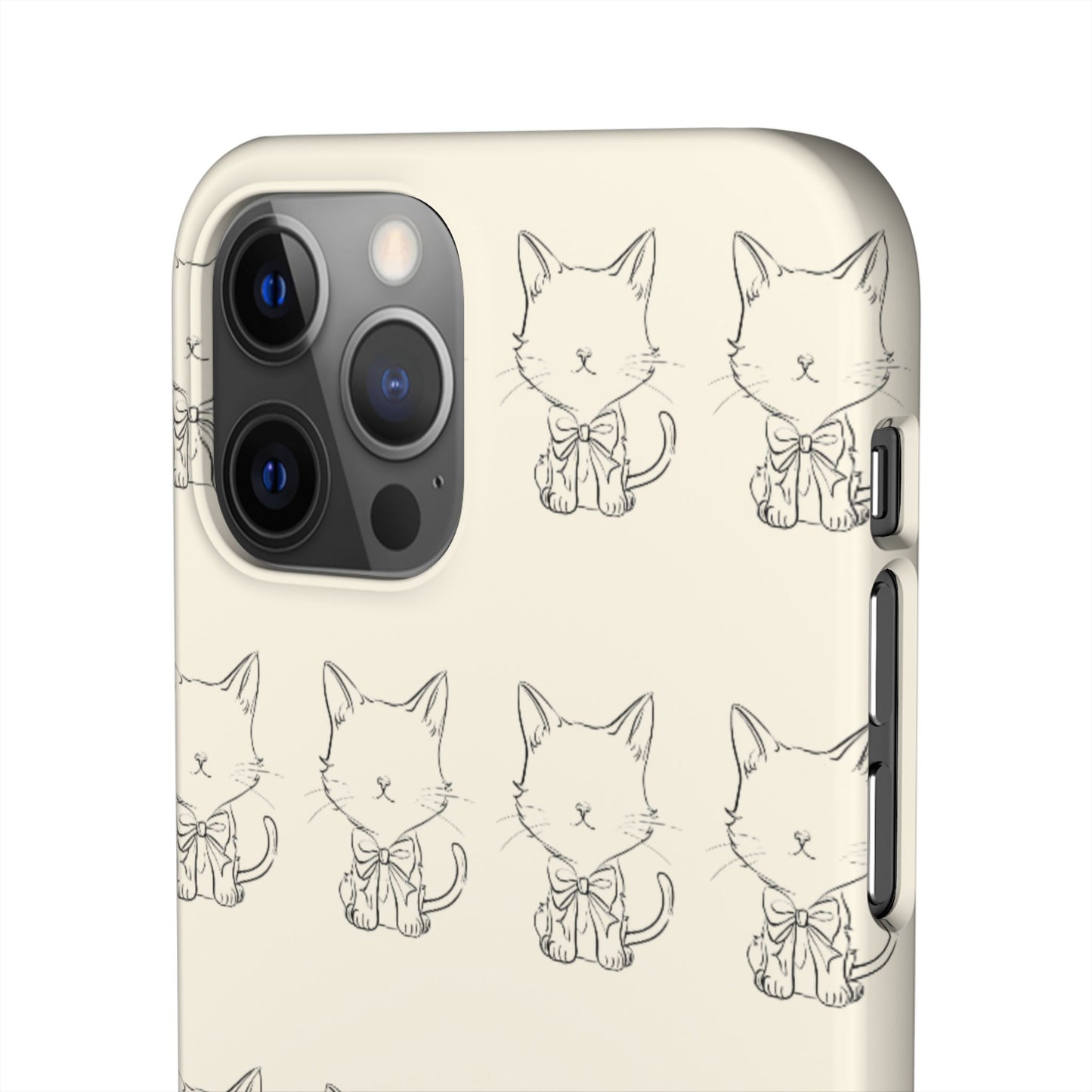 Cute Bow Cat Pattern Phone Case, Cute & Minimalist Design