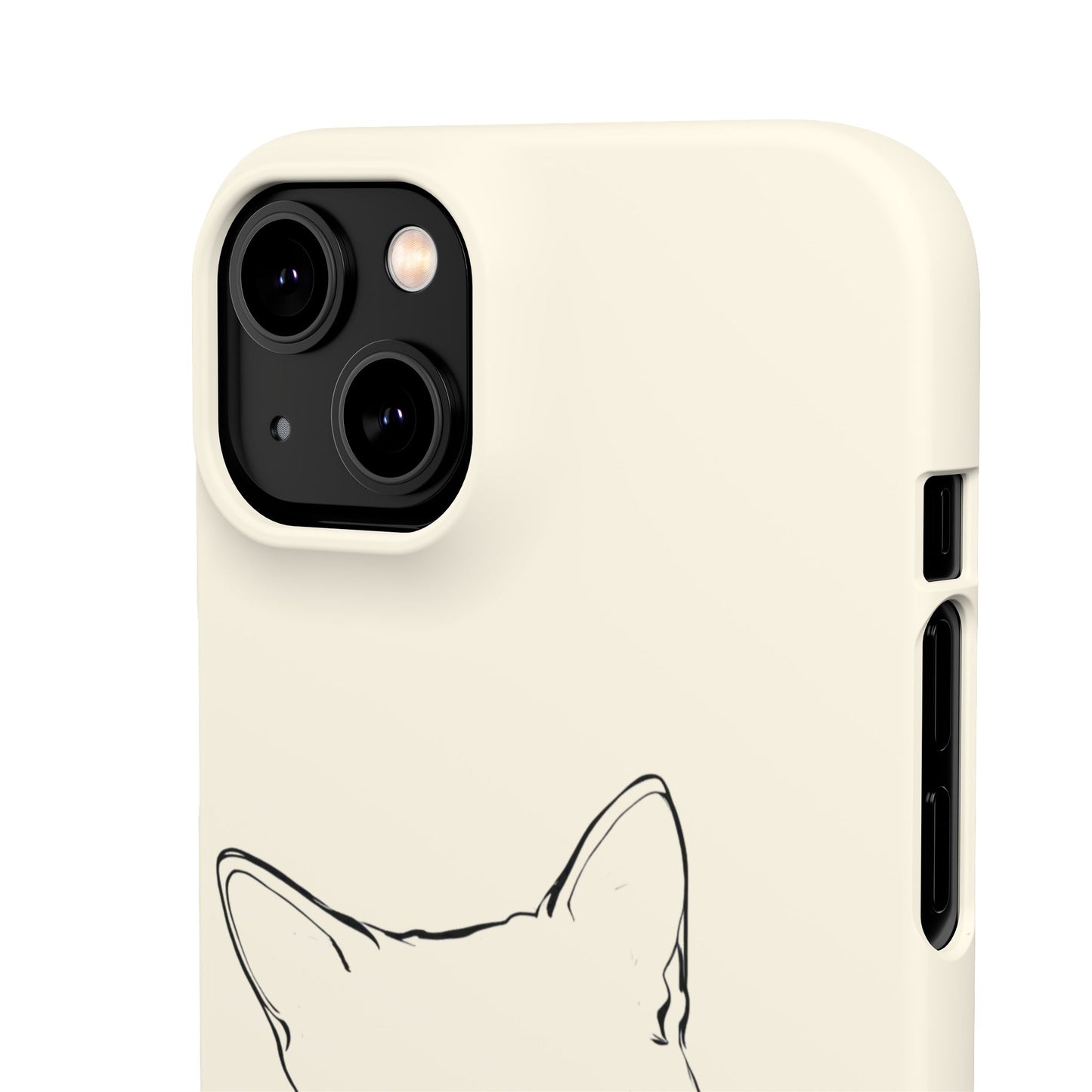 Charming Whiskers, Minimalist Cat Portrait Phone Case