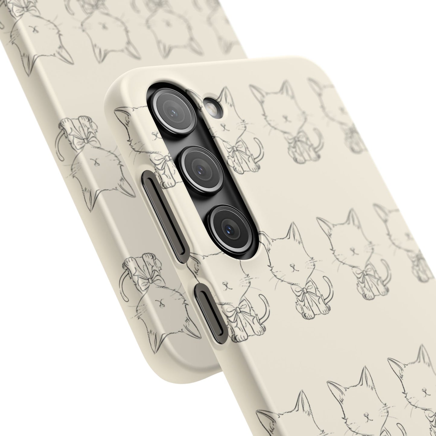 Cute Bow Cat Pattern Phone Case, Cute & Minimalist Design