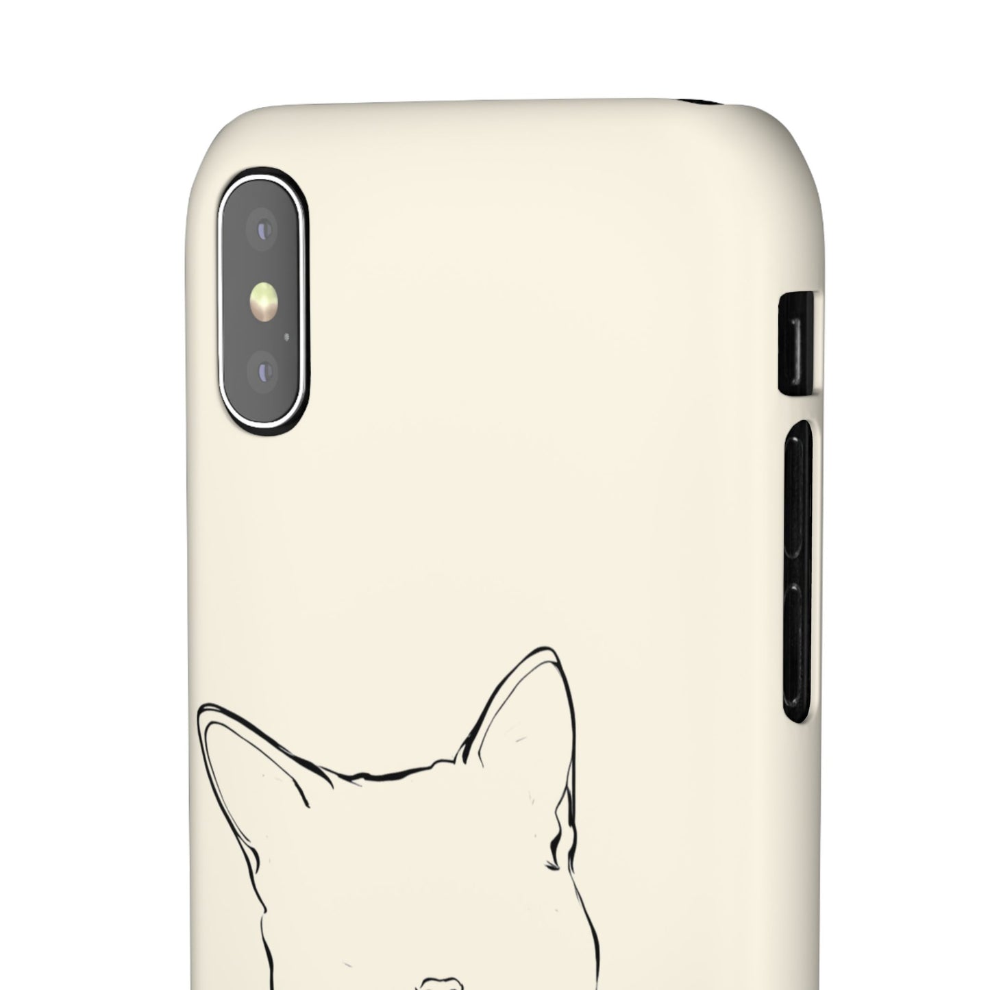 Charming Whiskers, Minimalist Cat Portrait Phone Case