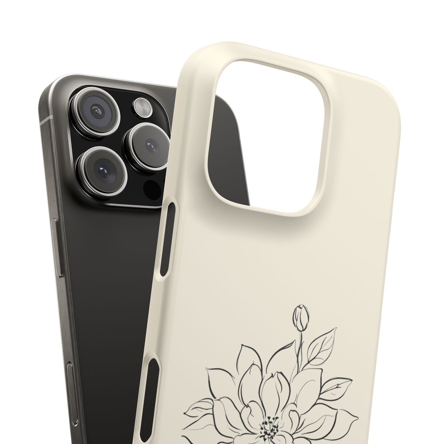 Lotus Line Art Phone Case, Minimalist & Serene Floral Design For iPhone 16 15 Pro 14 12 XR 8 Samsung