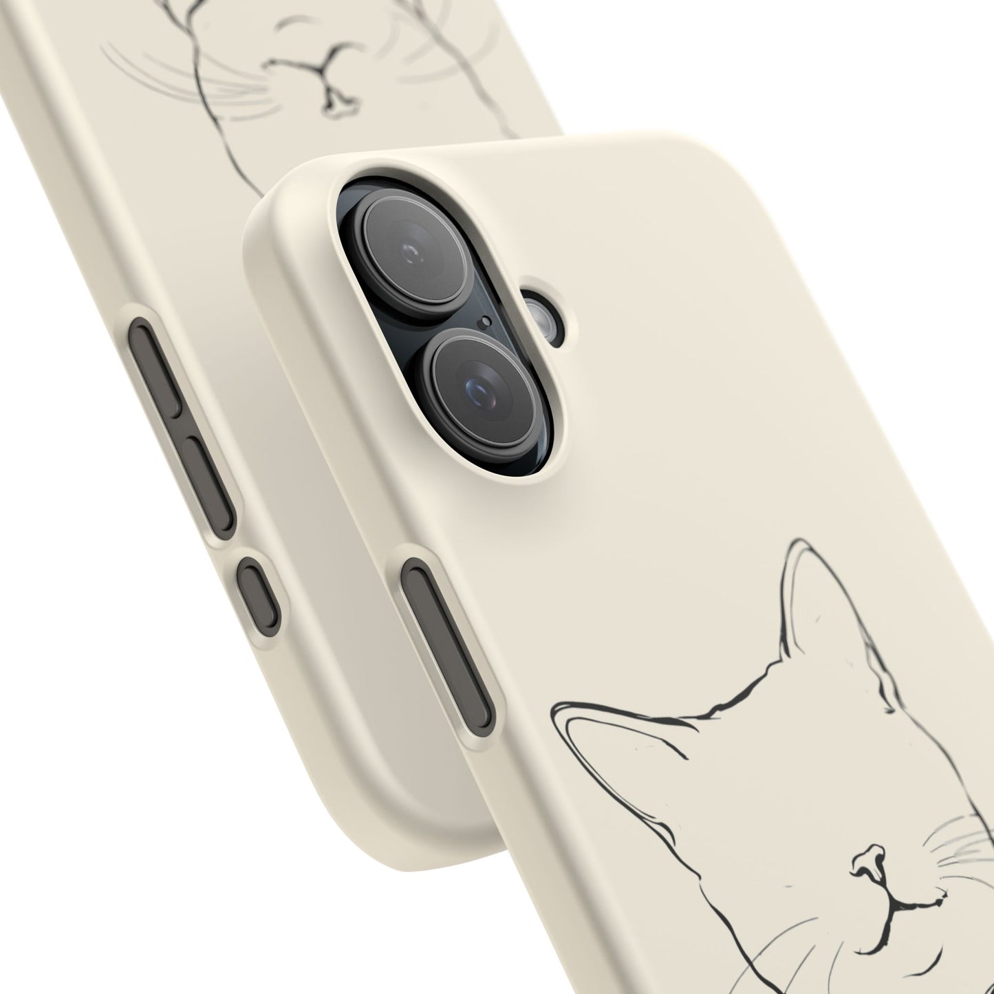 Charming Whiskers, Minimalist Cat Portrait Phone Case