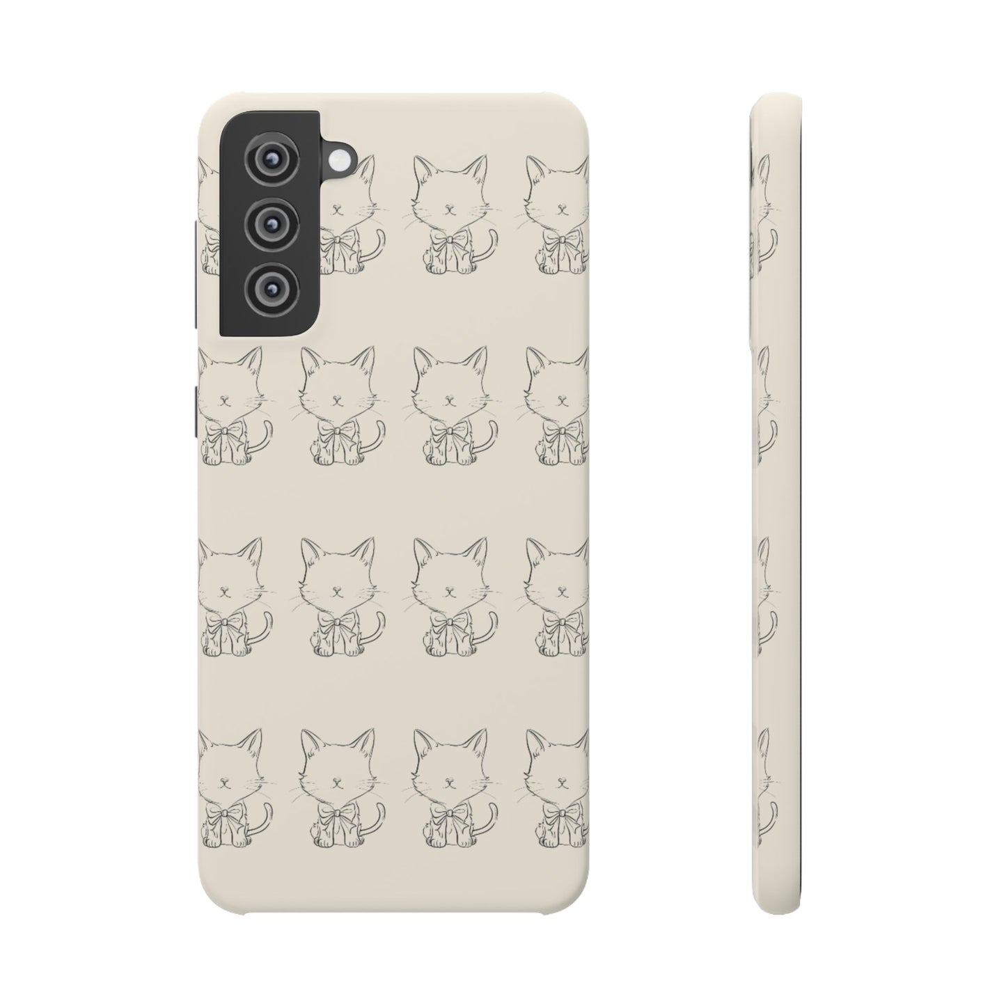 Cute Bow Cat Pattern Phone Case, Cute & Minimalist Design