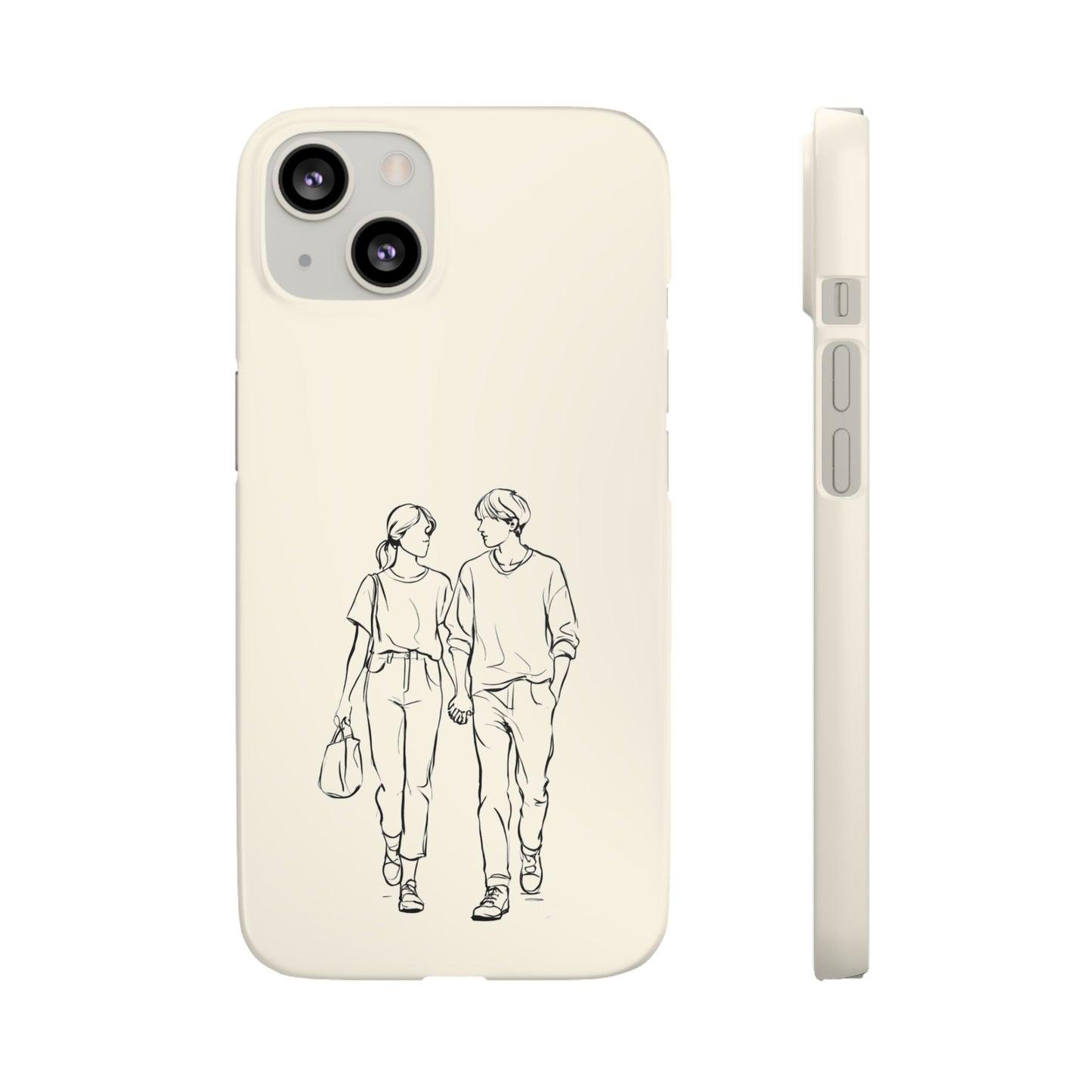 Together Forever Line Art Phone Case, Minimalist Couple Design For iPhone 16 15 Pro 14 12 XR 8 Samsung