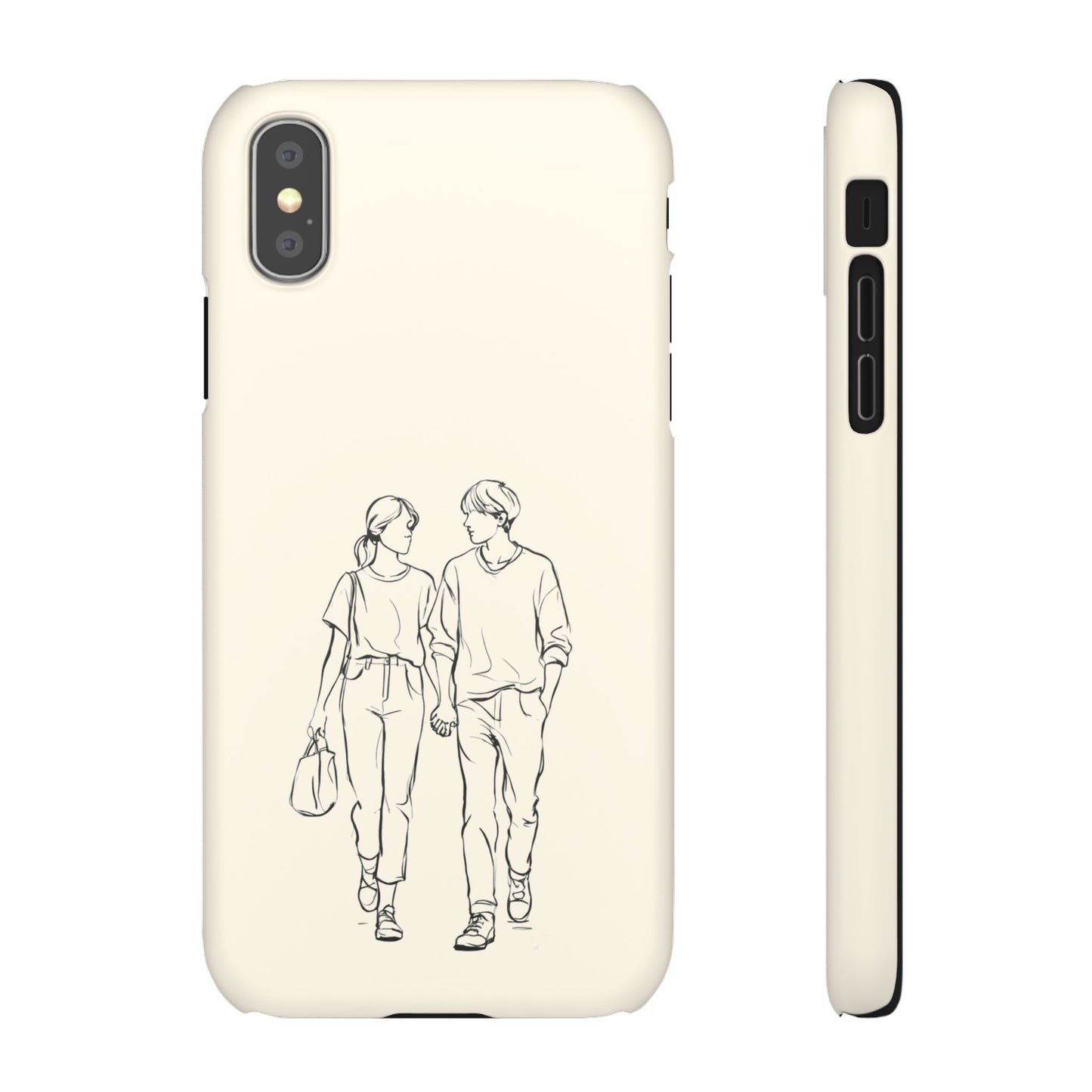 Together Forever Line Art Phone Case, Minimalist Couple Design For iPhone 16 15 Pro 14 12 XR 8 Samsung