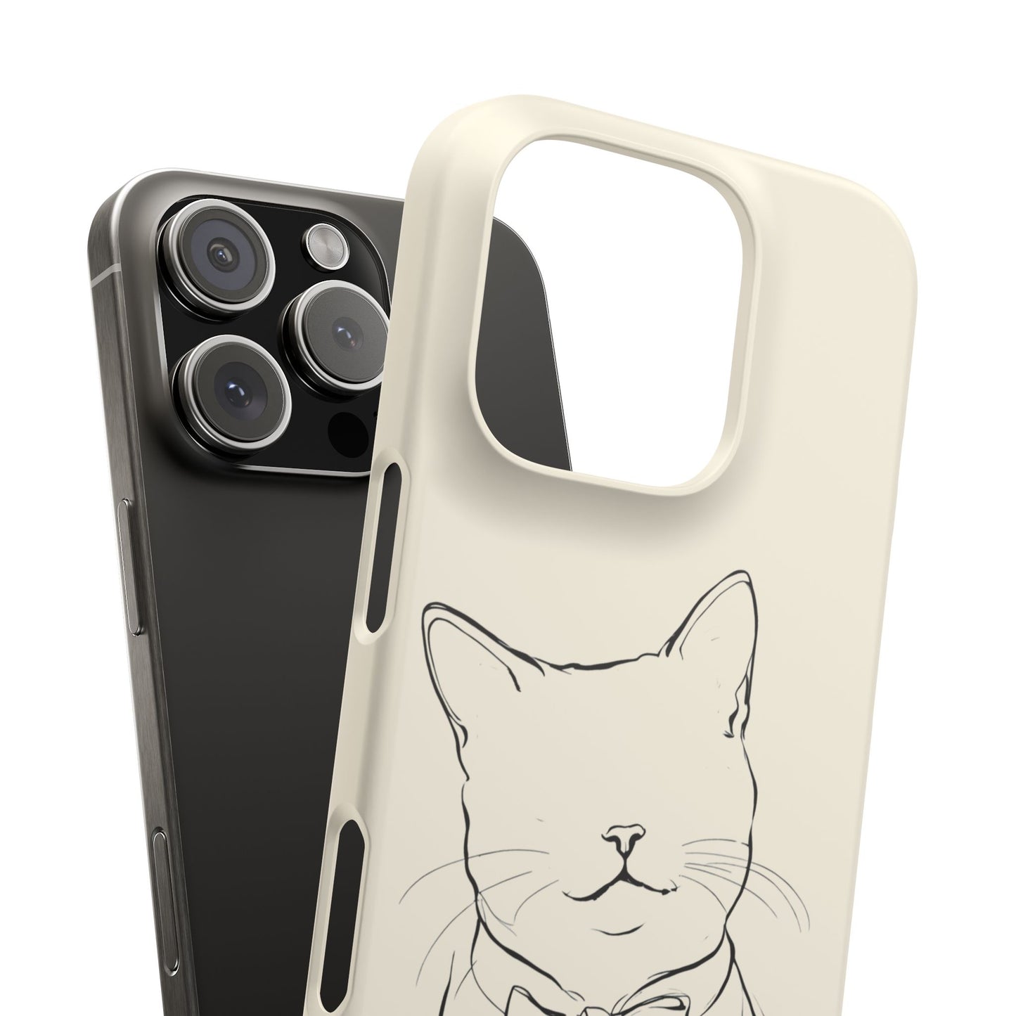 Charming Whiskers, Minimalist Cat Portrait Phone Case