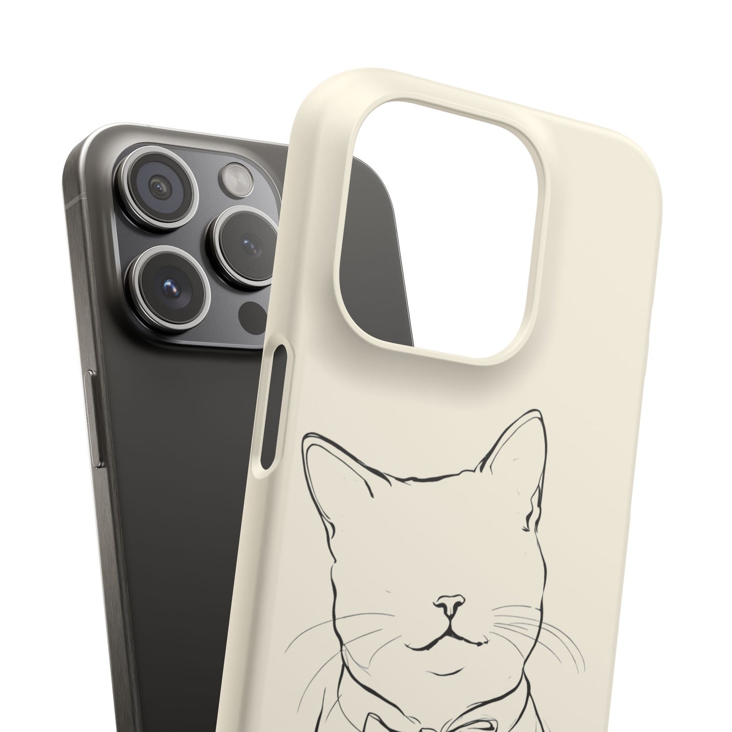 Charming Whiskers, Minimalist Cat Portrait Phone Case