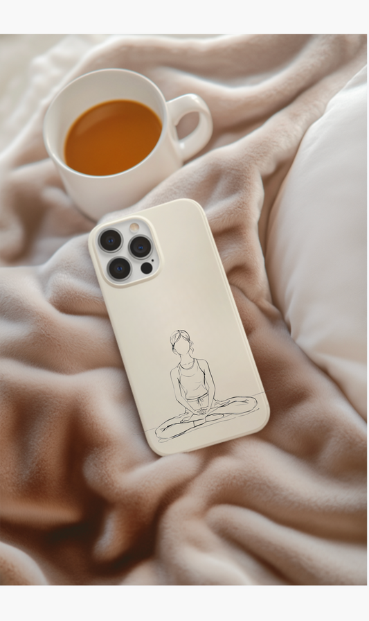 Serene Flow, Yoga Pose Phone Case For iPhone 16 15 Pro 14 12 XR 8 Samsung